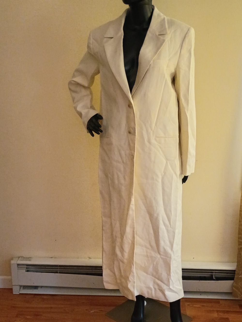 Women’s Long Cream Tailored Coat